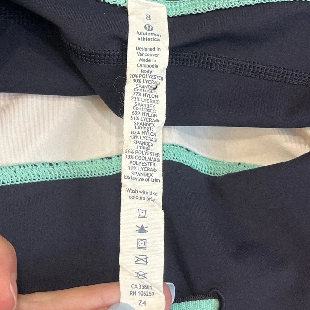 Lululemon Women's Run Top Speed Crop Leggings Blushed Illusion Size 8 EUC